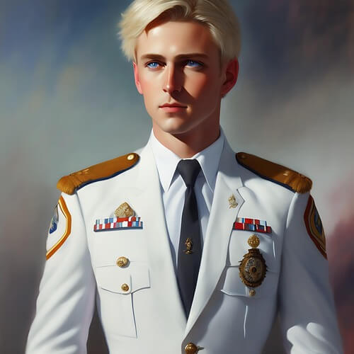 Naval officer watercolor illustration made by Fotor