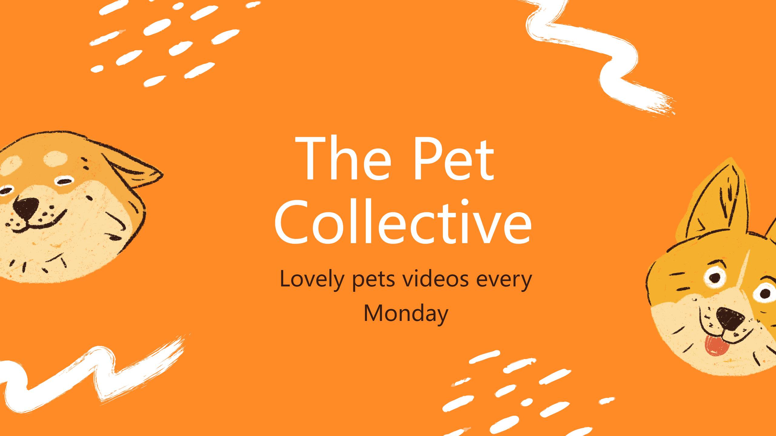 Orange Cute Dog Pet Social Media Background Video Subscribe You Tube banner