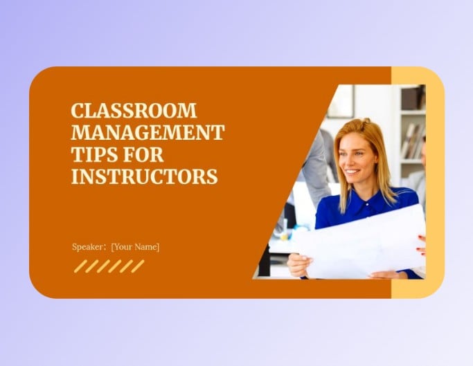 Orange Modern Classroom Management Tips Template