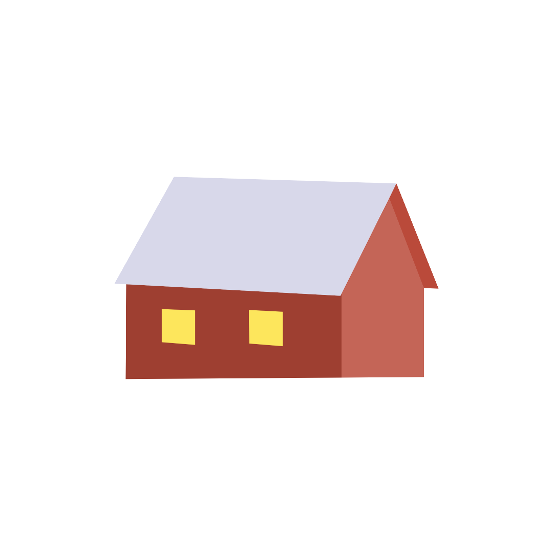 Orange and White Roof House Emoji