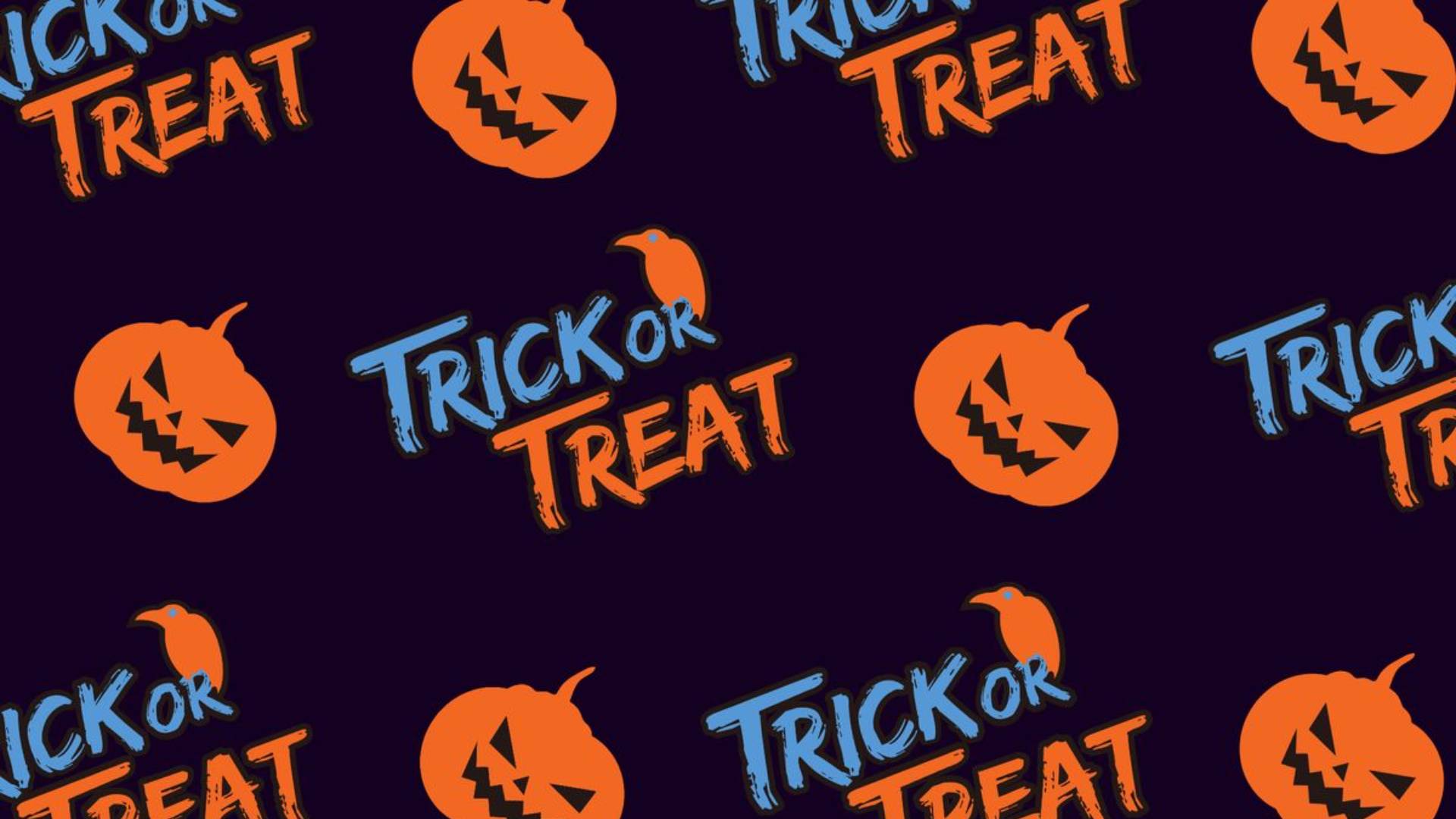 Orange tiled cartoon pumpkin Halloween wallpaper