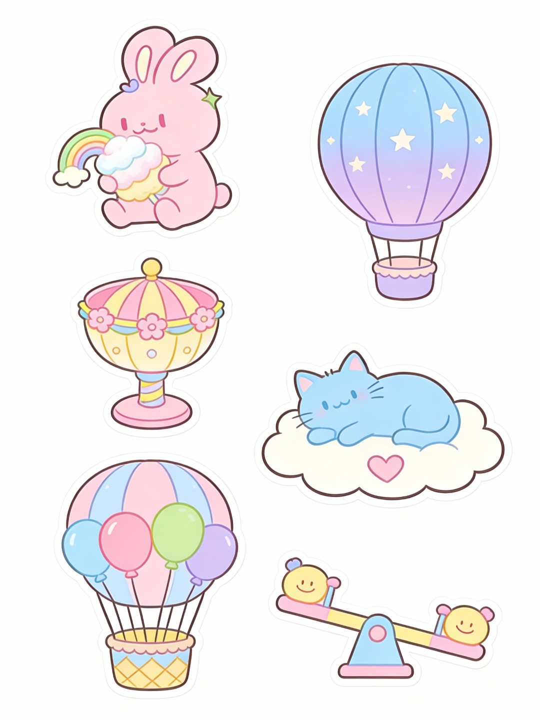 Maquette de stickers tons pastel doux