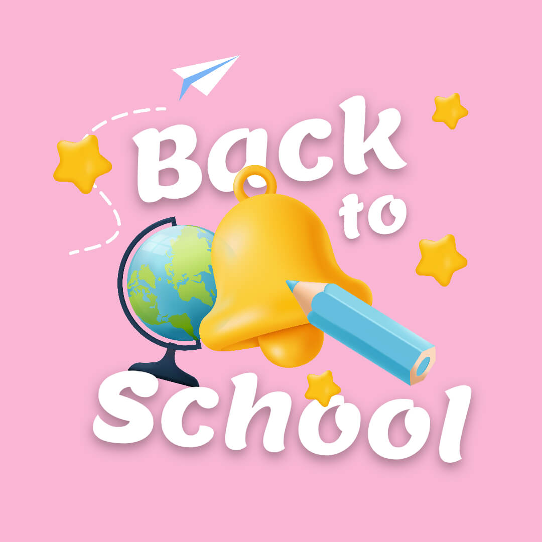 Pink 3d Illustration Cartoon Back To School Instagram Post
