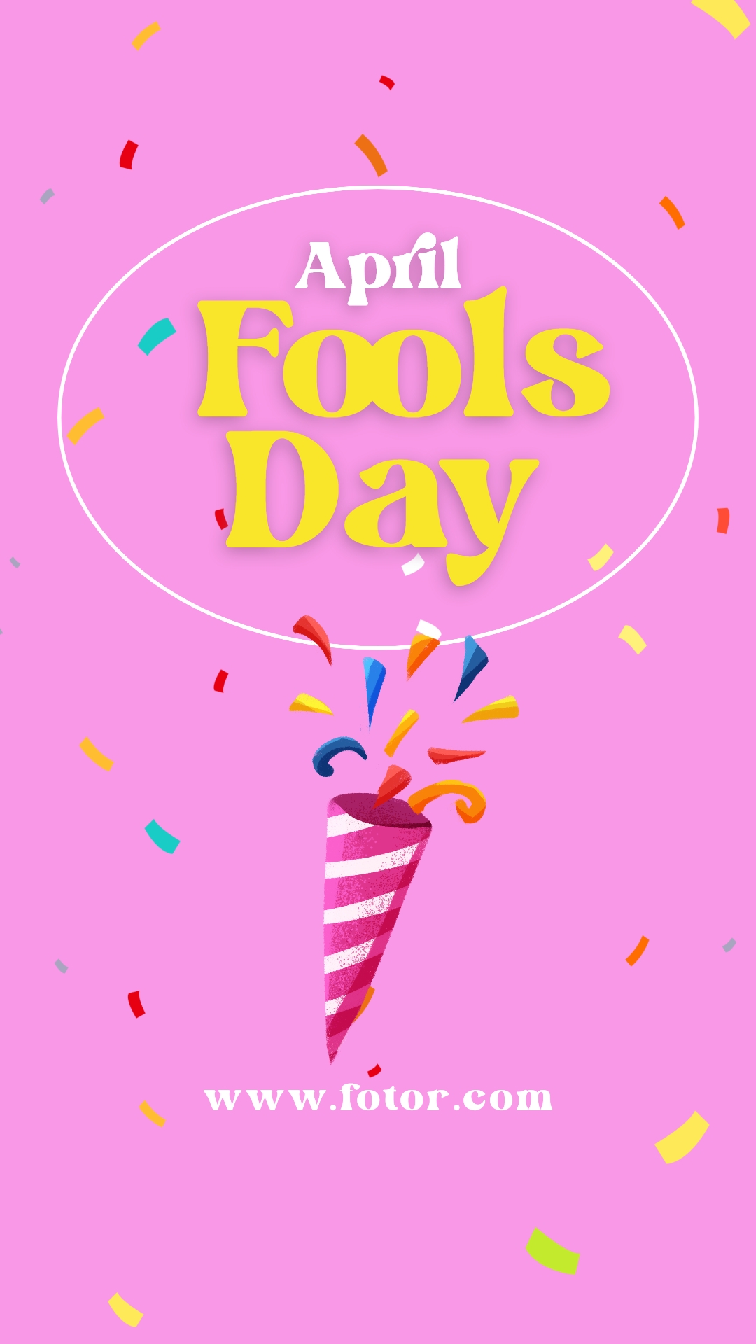 Pink Simple Illustration April Fools Day Greeting Instagram Story