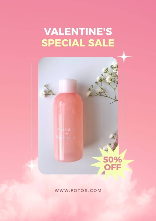 Pink Valentines Day Special Discount Sale Product Promotion Flyer