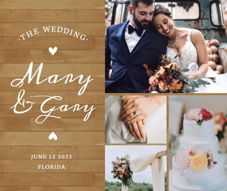 Plantilla de publicación de Facebook de collage de bodas