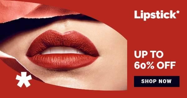 Plantilla de publicidad en Facebook de barra de labios de maquillaje de belleza