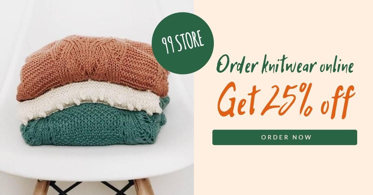 Plantilla de publicidad en Facebook del Día de San Valentín de venta de suéteres