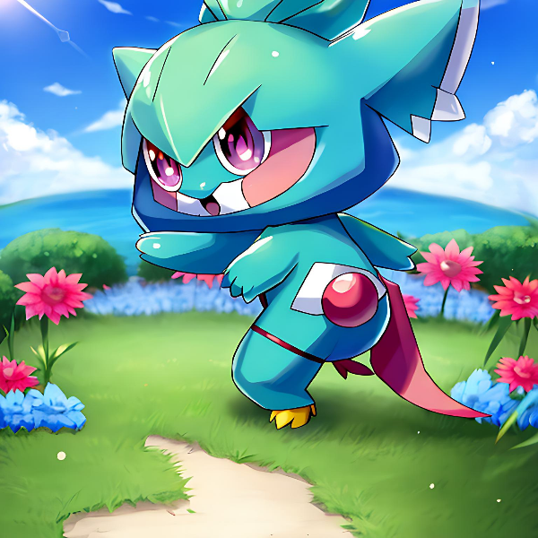 Pokemon -billede sød på græsset