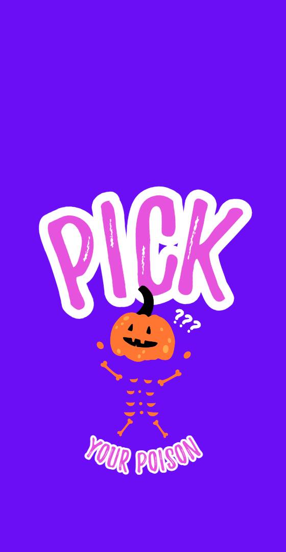 Purple Funny Cartoon Halloween Phone Wallpaper