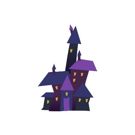 Purple Halloween Haunted Castle Emoji