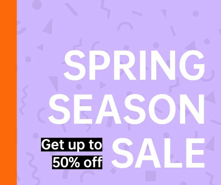 Фиолетовый весенний сезон распродажа шаблон поста в Facebook