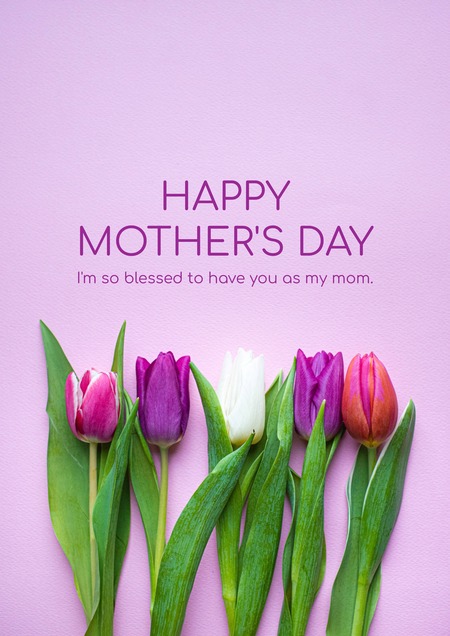 Purple Tulips Mothers Day Poster