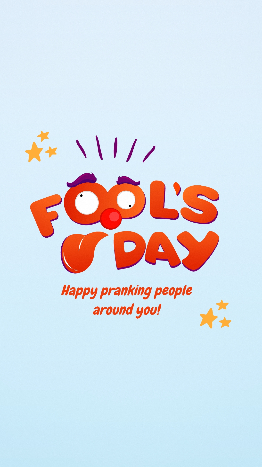 Red And Blue Cartoon Illustrated April Fools Day Instagram Story