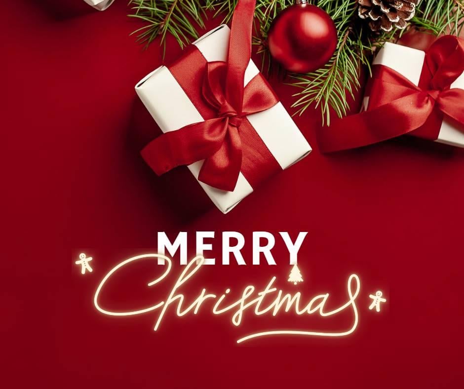 Красные рождественские подарочные коробки Holiday Wish Шаблон поста в Facebook