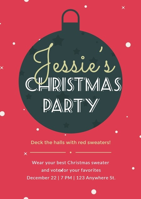 Red Christmas Party Invitation