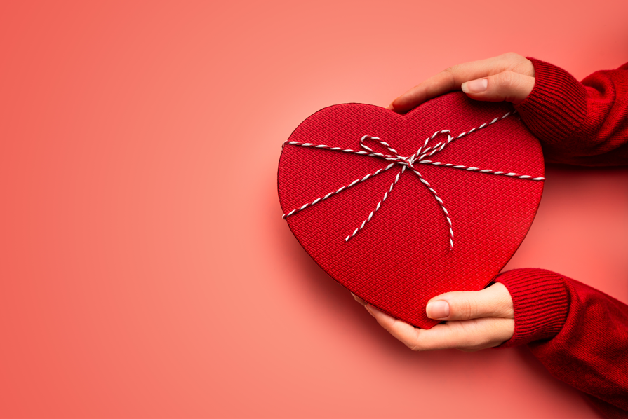 Red Gift with Heart Shape