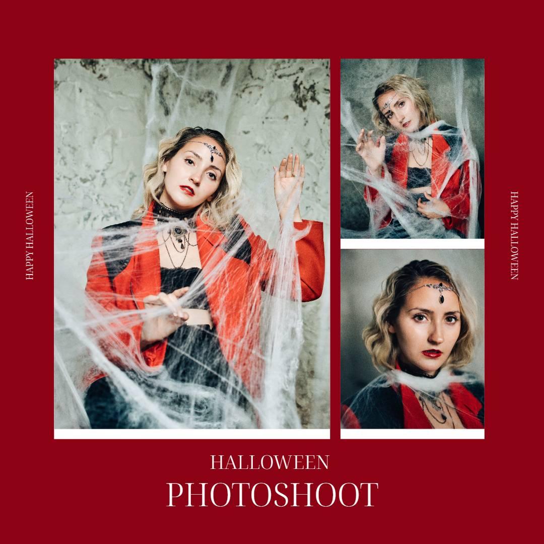 Red Halloween Costume Photoshoot