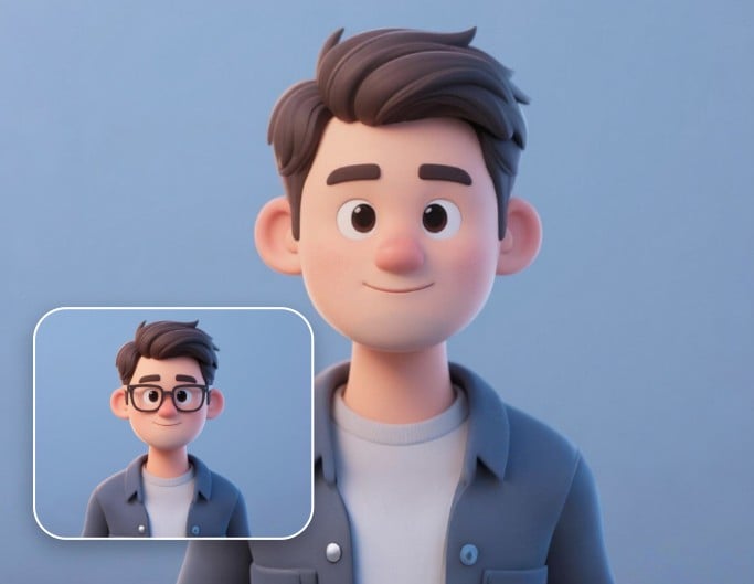 Retirer les lunettes des figurines 3D cartoon