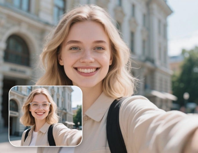 Retirer les lunettes des selfies
