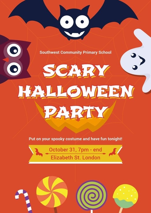 Scary Halloween Party Invitation Template