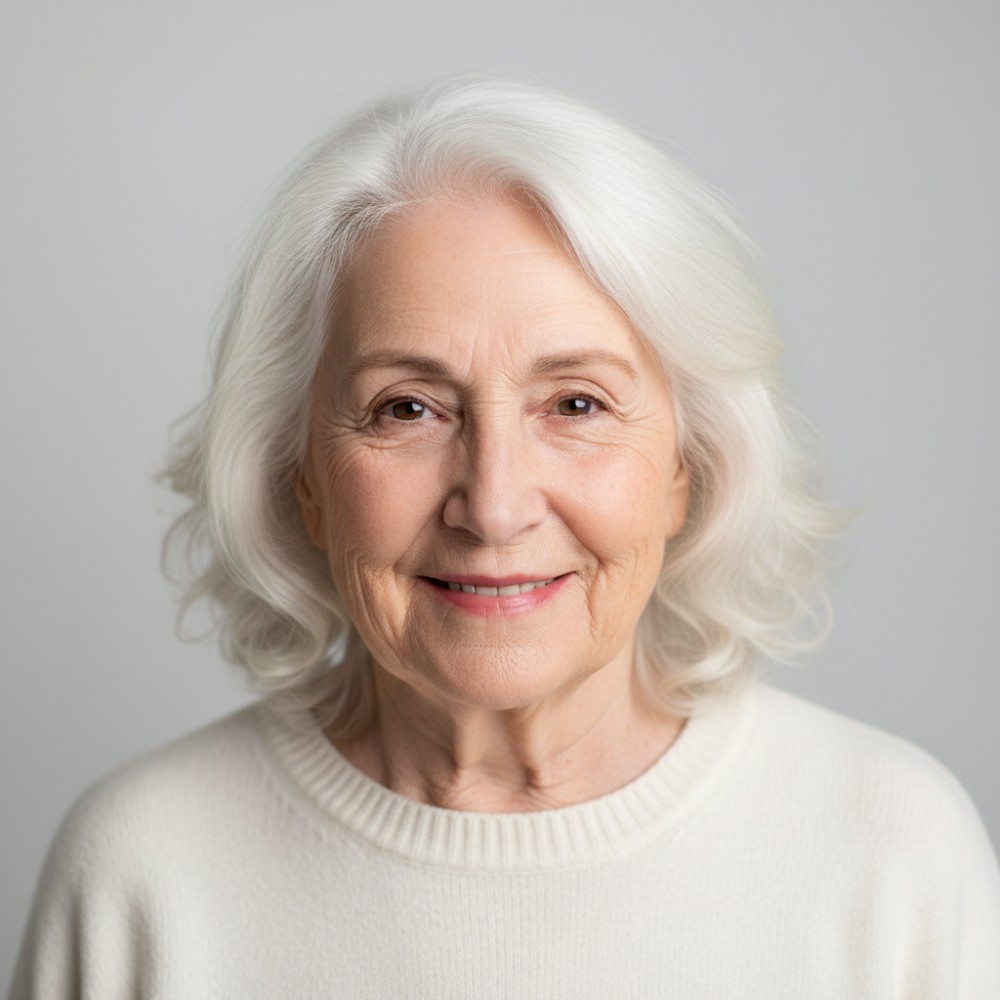 Silver haired white female