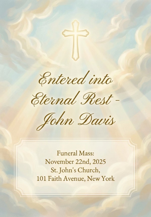 Spiritual Memorial invitation