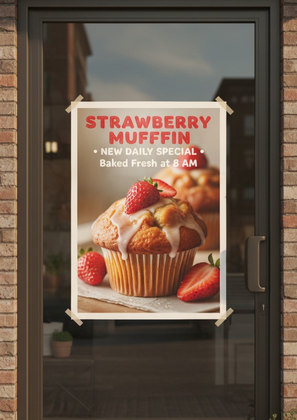 Street Poster Mockup on a Store Wall