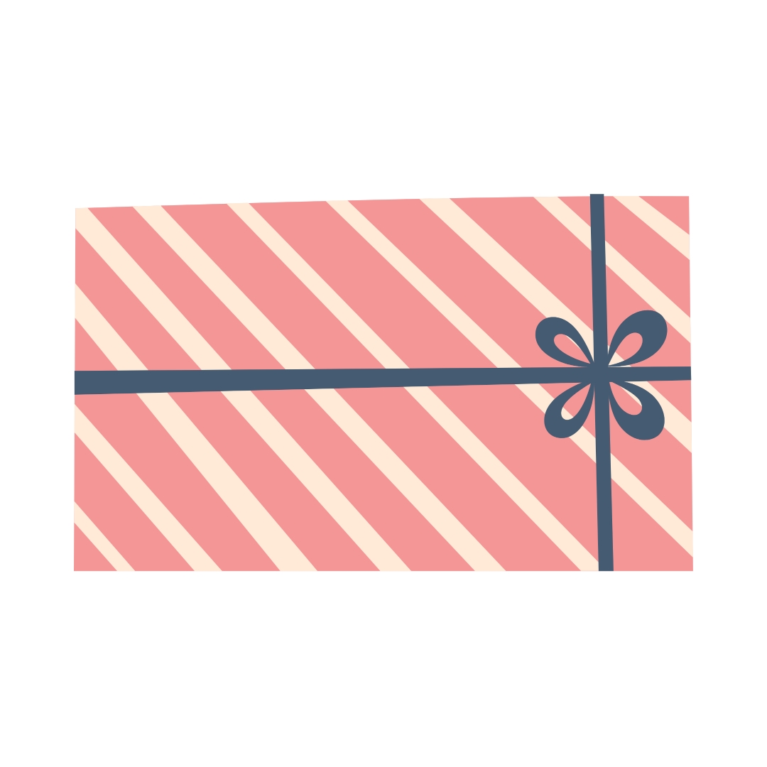 Striped Christmas Gift Clipart