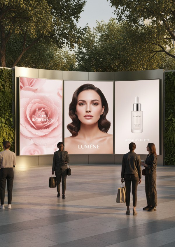 Three Poster Mockup in a Park