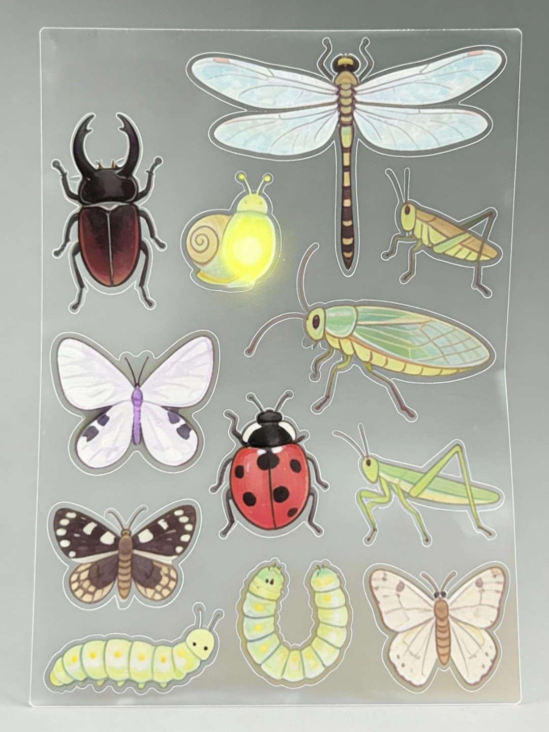 Planche de stickers transparent