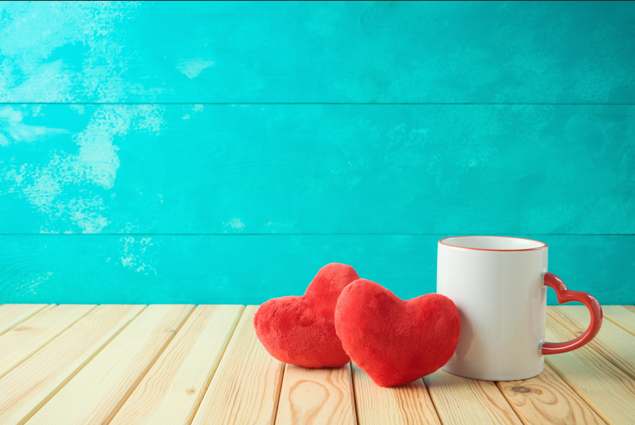 Two Red Hearts Being Together