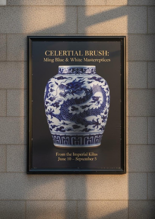 Urban Poster Mockup on a Museum Wall