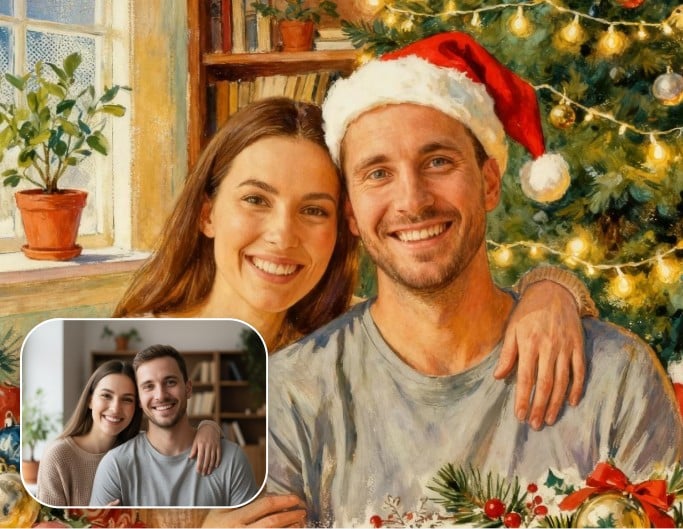 ヴィンテージクリスマスイラストスタイル