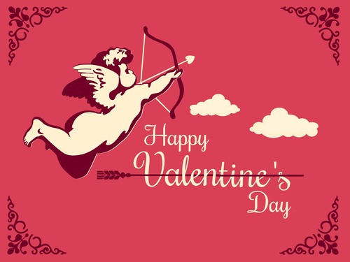 Cartão Feliz dia de São Valentim vermelho - São Valentim, cartões