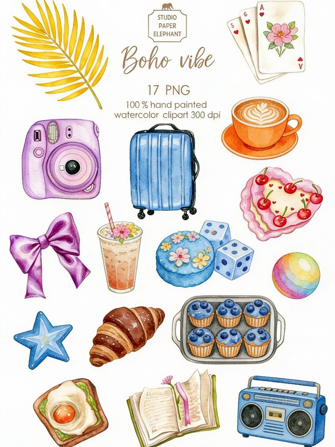 Planche de stickers aquarelle