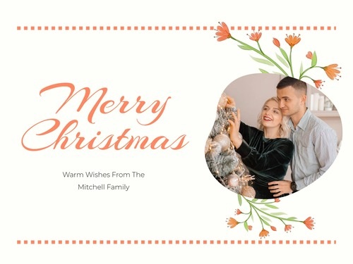 White Couple Merry Christmas Photo Card Template