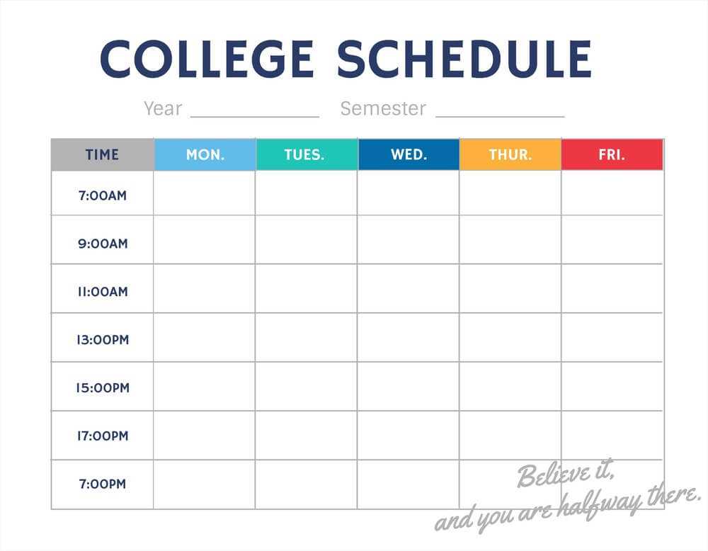 College Schedule Maker Create A College Schedule Free Fotor