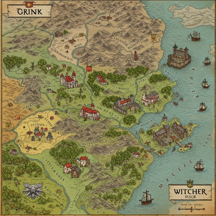 Witcher Fantasy Map