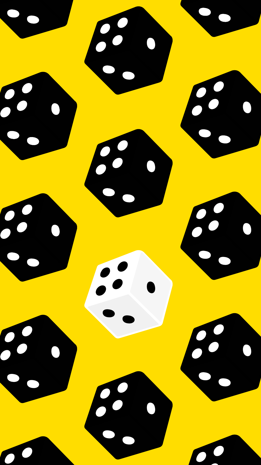 Yellow Dice Mobile Background