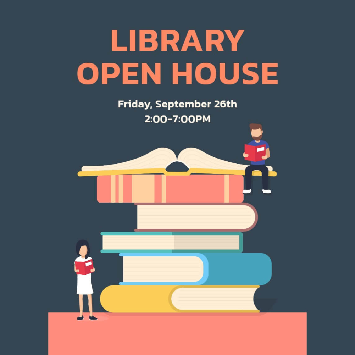 A book club monthly meeting poster template