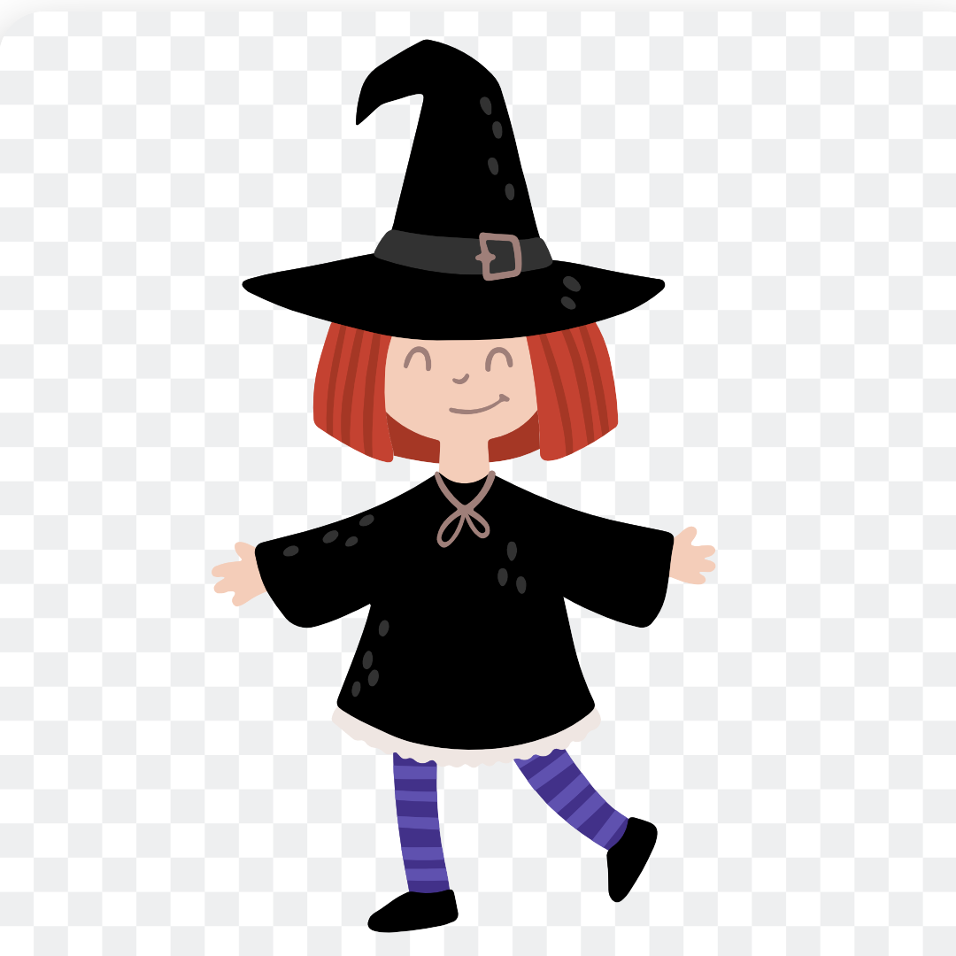 A cartoon witch girl