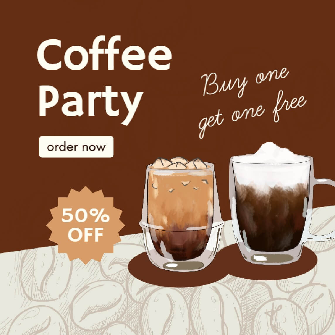 A coffee shop new menu launch poster template