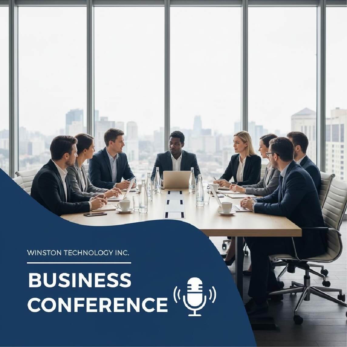 A conference keynote cover poster template