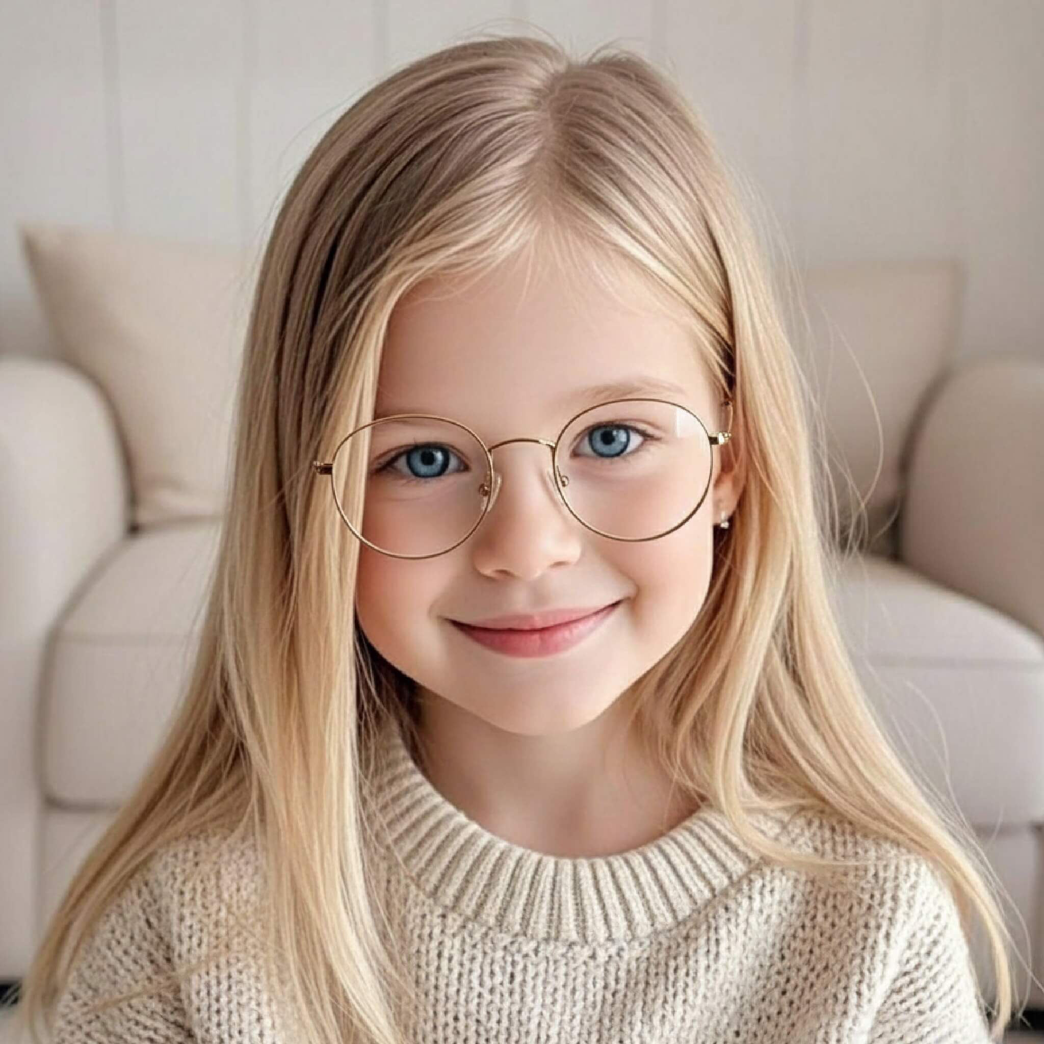 [Click to Try On] Gold Classic Round