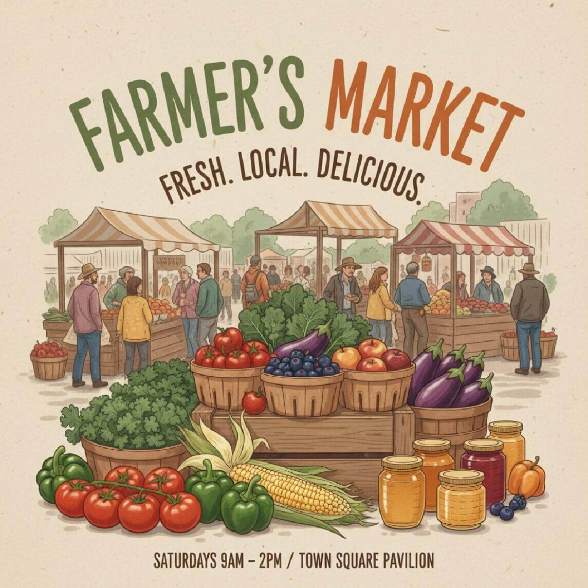 A local farmers market poster template