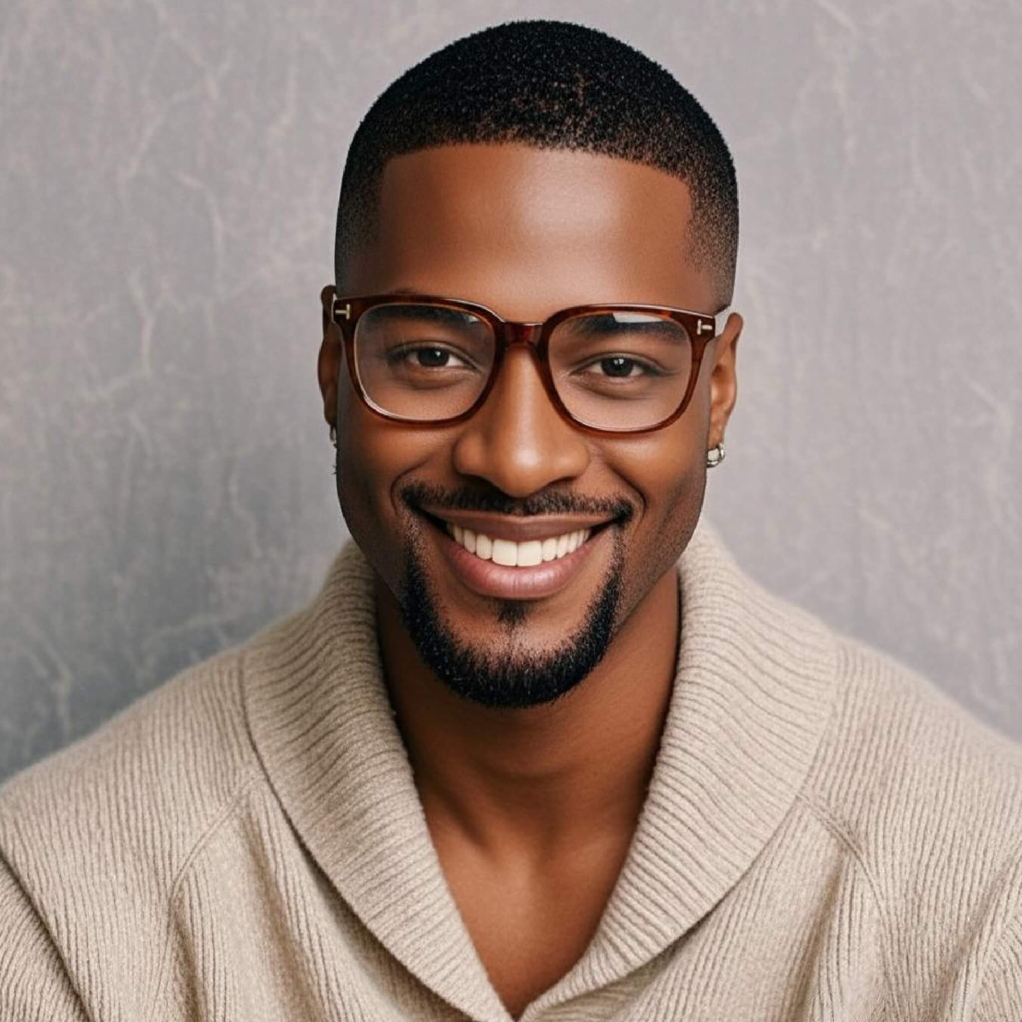 [Click to Try On] Brown Vintage Square