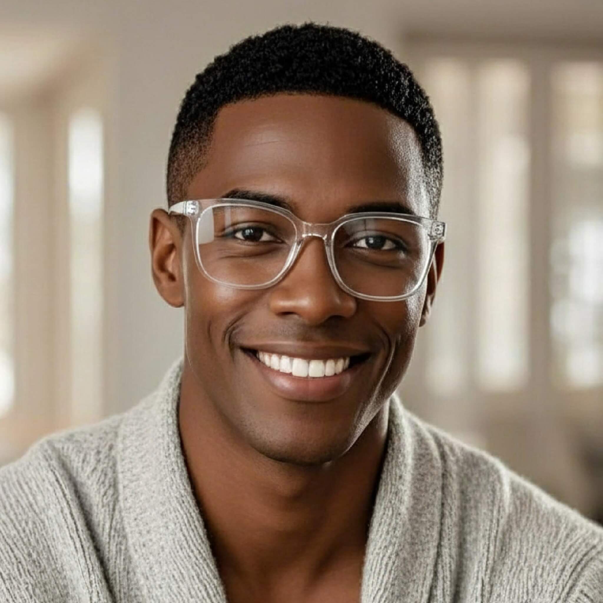 [Click to Try On] Clear Plastic Half-Rim