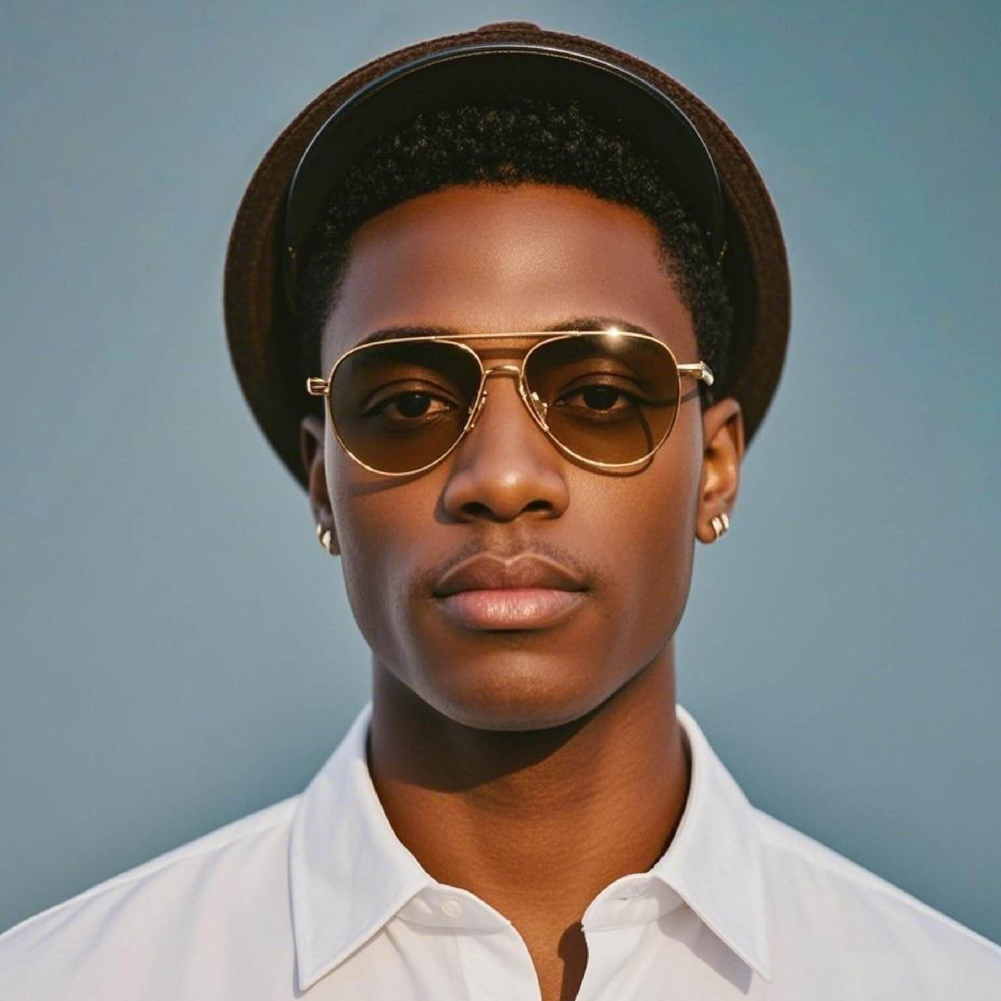 [Click to Try On] Gold Aviator Sunglasses