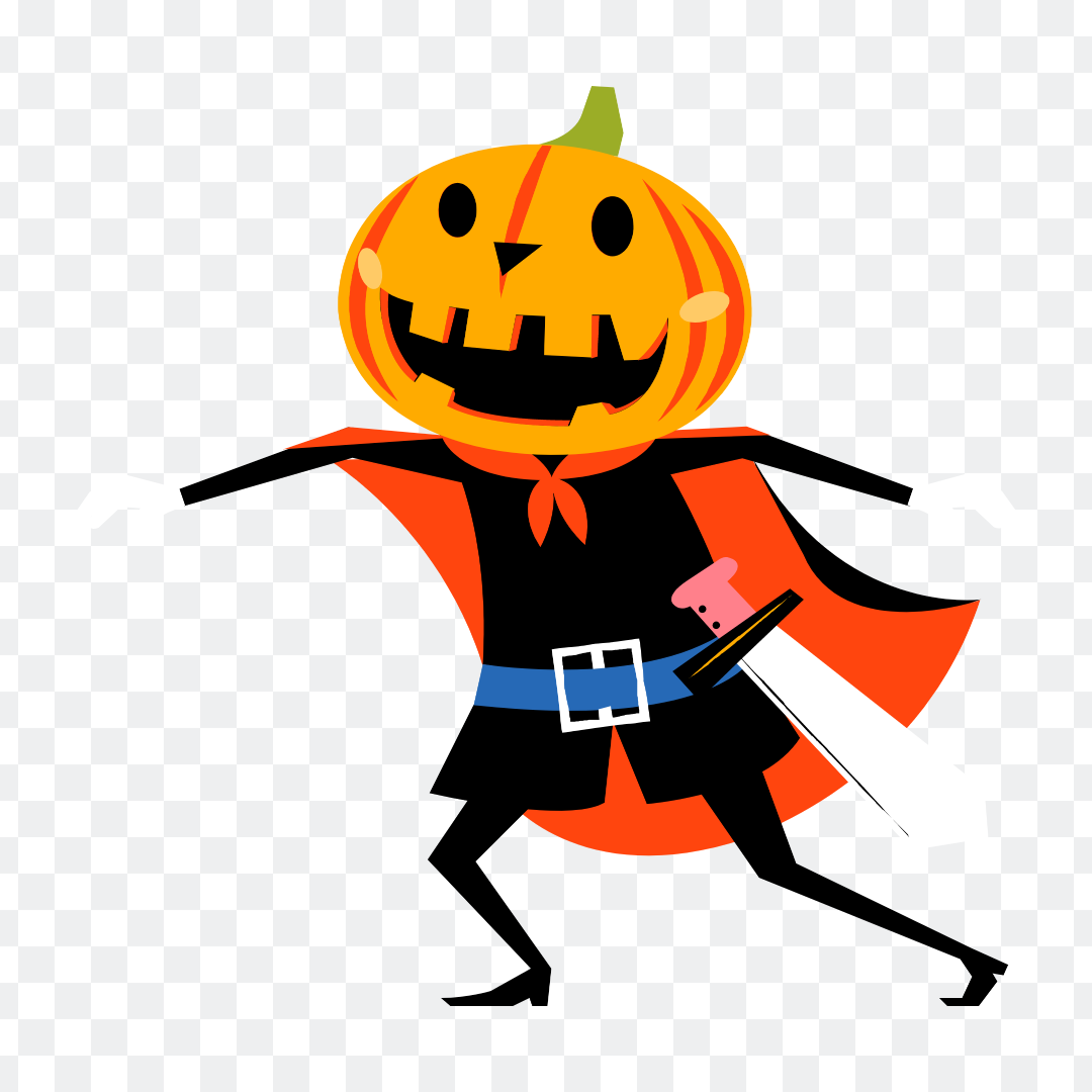 A pumpkin ghost of a man